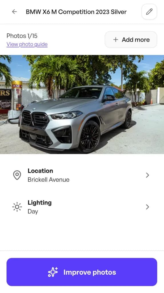 Upload a product or listing photo